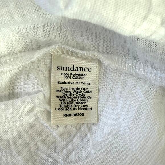 Sundance Royal Rosie Crochet Crinkle Blouse White Size Large Boho Crochet Lace - Picture 6 of 6